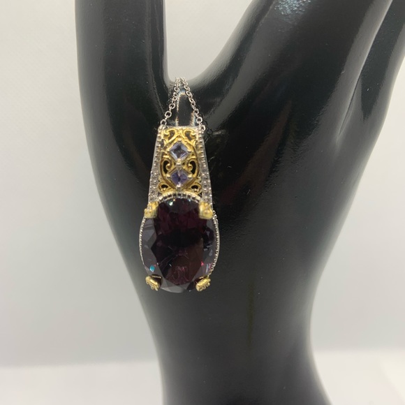 ALEXANDRIA QUARTZ, TANZANITE, ZIRCON PENDANT - Picture 5 of 8